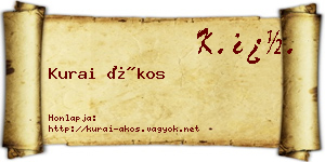 Kurai Ákos névjegykártya